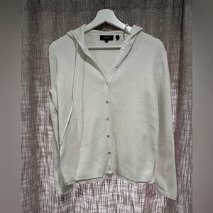 Theory ribbed hooded cardigan
